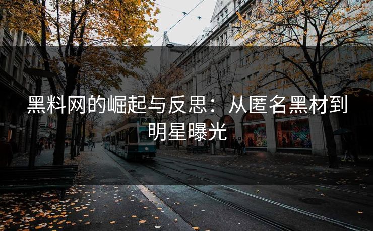 黑料网的崛起与反思：从匿名黑材到明星曝光