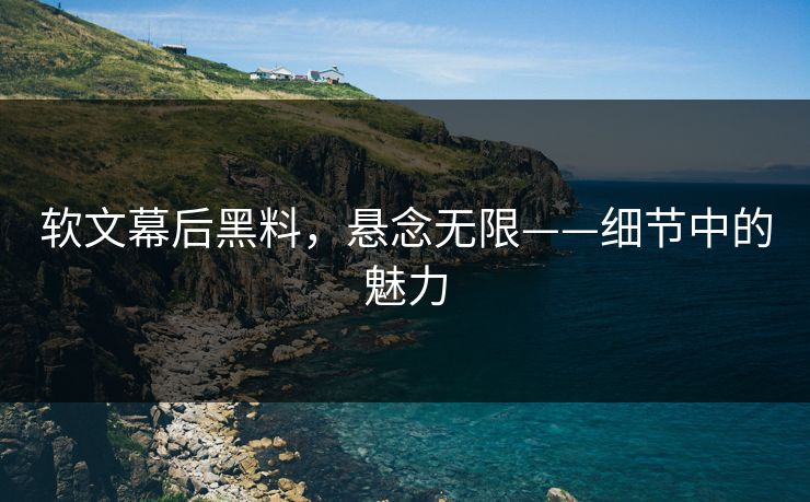 软文幕后黑料，悬念无限——细节中的魅力