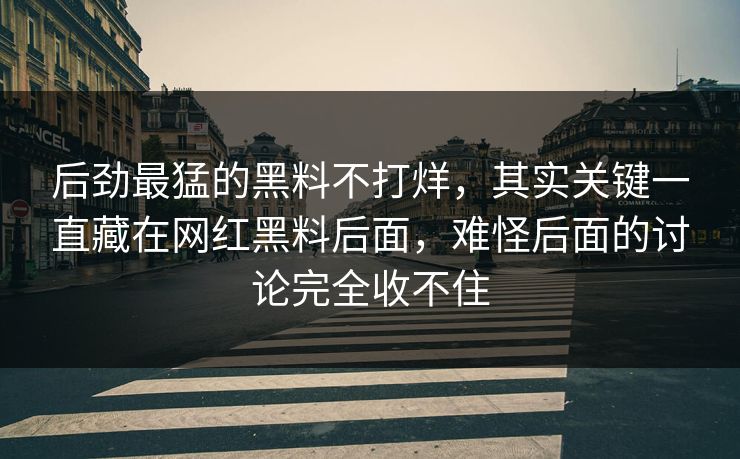 后劲最猛的黑料不打烊,其实关键一直藏在网红黑料后面,难怪后面的讨论完全收不住 第1张 后劲最猛的黑料不打烊,其实关键一直藏在网红黑料后面,难怪后面的讨论完全收不住 第1张