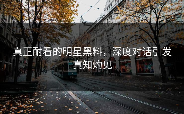 真正耐看的明星黑料，深度对话引发真知灼见  第1张